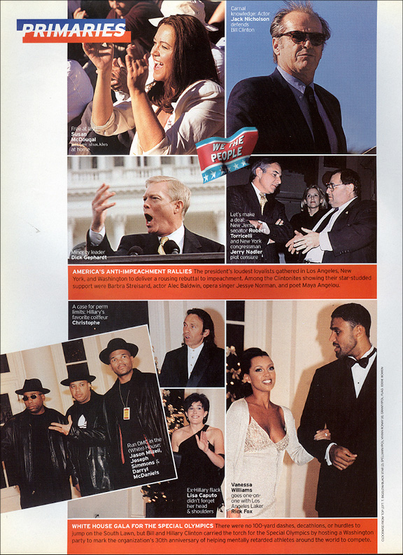 Primaries photo page on anti-impeachment rallies and a White House Special Olympics gala.